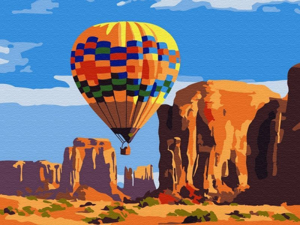 Картина по номерам 15х20 ВОЗДУШНЫЙ ШАР (14 цветов)