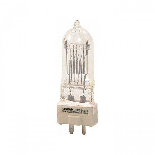 OSRAM 64670 T/25 лампа галогеновая 230 В/500 Вт GY9, 5 < 300 час