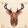 МАРКЕТРИ Картина на дереве 20Х20 СЕВЕРНЫЙ ОЛЕНЬ