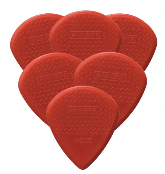 DUNLOP 471R3N MAX-GRIP Jazz III Red Nylon набор медиаторов 24 шт