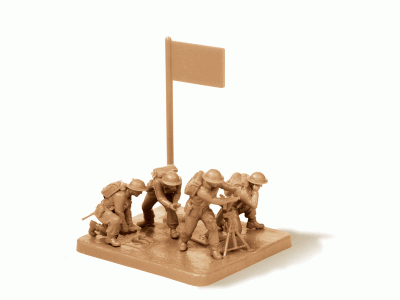 Сборные солдатики ZVEZDA Британский 3-хдюймовый миномет с расчетом 1939-42гг, 1/72