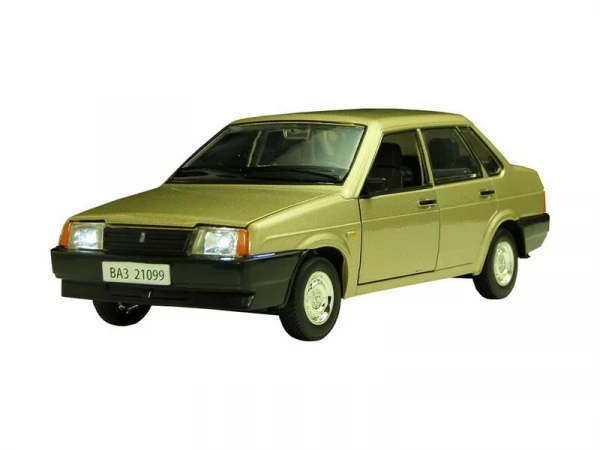 Машина "АВТОПАНОРАМА" ВАЗ 21099 золотистый, 1:22, инерция, Pull Bаck механизм, в/к 10*12*22 cм