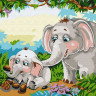 Набор юного художника 20х30 СЛОНЫ В ДЖУНГЛЯХ  (16 цветов)