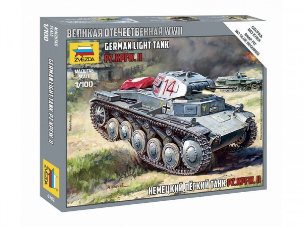 Сборная модель ZVEZDA Немецкий танк Т-II, 1/100