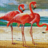 Алмазная мозаика с нанесенной рамкой 40х50 РОЗОВЫЕ ФЛАМИНГО (34 цвета)
