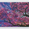 Алмазная мозаика с нанесенной рамкой 40х50 САКУРА В ЦВЕТУ (20 цветов)