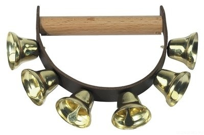 GEWA BELL WREATH венок из 6 колокольчиков на ремне, деревянная ручка