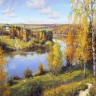 Картина по номерам 40х50 Прищепа. Осень. Глубинка (30 цветов)
