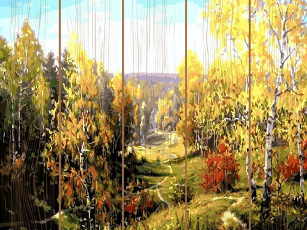 Картина по номерам на дереве 40х50 ПРИЩЕПА. БАБЬЕ ЛЕТО (24 цвета)