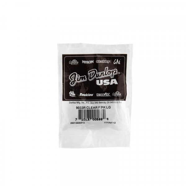 DUNLOP 9033R Clear Plastic Fingerpicks Large упаковка медиаторов - когтей (12шт.)