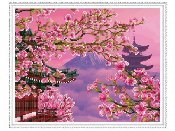 Алмазная мозаика с нанесенной рамкой 40х50 ФУДЗИЯМА (13 цветов)