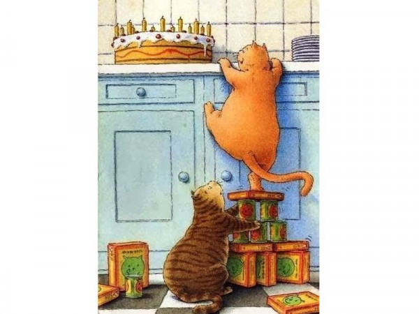 Картина по номерам с цветной схемой на холсте 30х40 Сладкоежки (18 цветов)